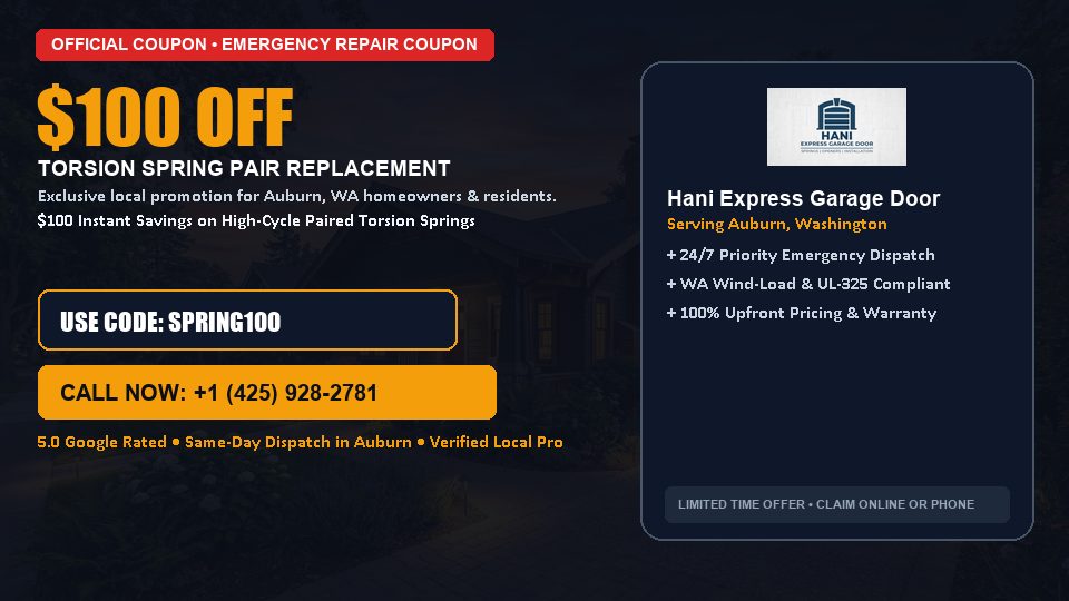 Hani Express Garage Door $100 OFF Dual Torsion Spring Replacement