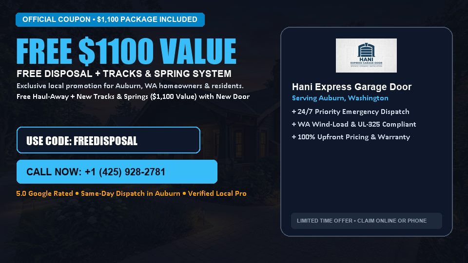 Hani Express Garage Door FREE Haul-Away & Heavy-Duty Tracks with New Door